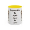 11oz Funny Russian Tsvetnaya Bolonka Mug, Yellow, front view