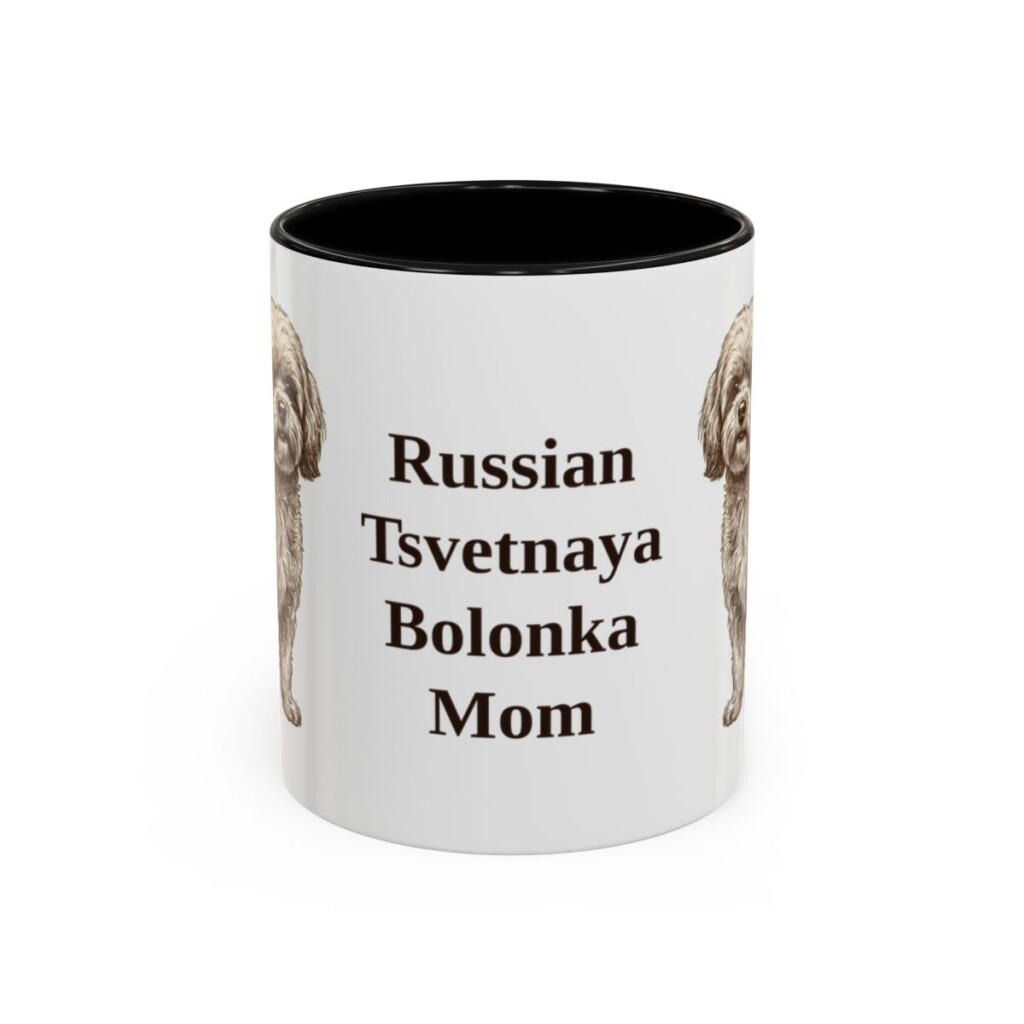 11oz-russian-tsvetnaya-bolonka-mug-mom-black-front 11oz Russian Tsvetnaya Bolonka Dog Mom Mug, Black, front view
