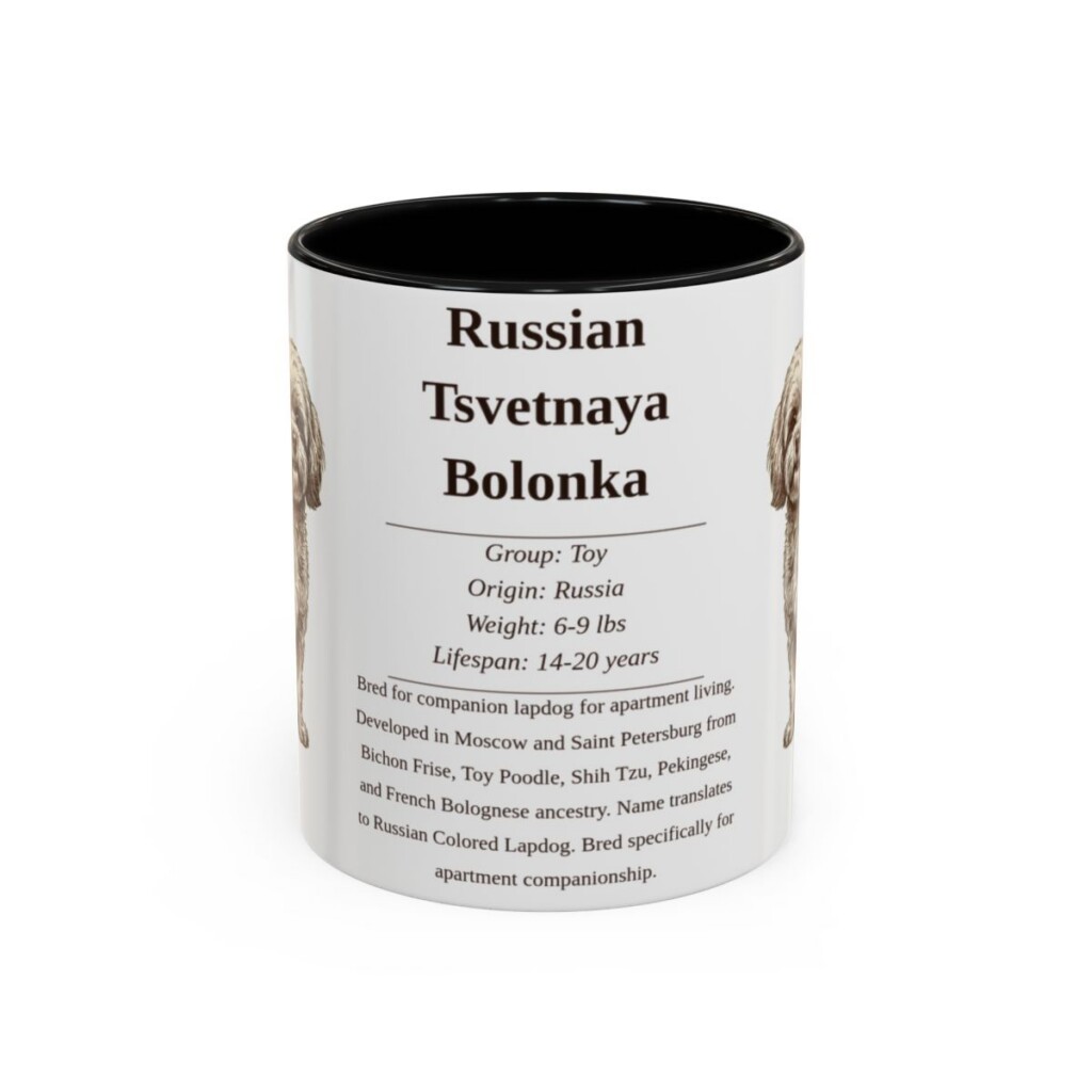 11oz-russian-tsvetnaya-bolonka-mug-writeup-black-front 11oz Russian Tsvetnaya Bolonka Mug, Black, front view