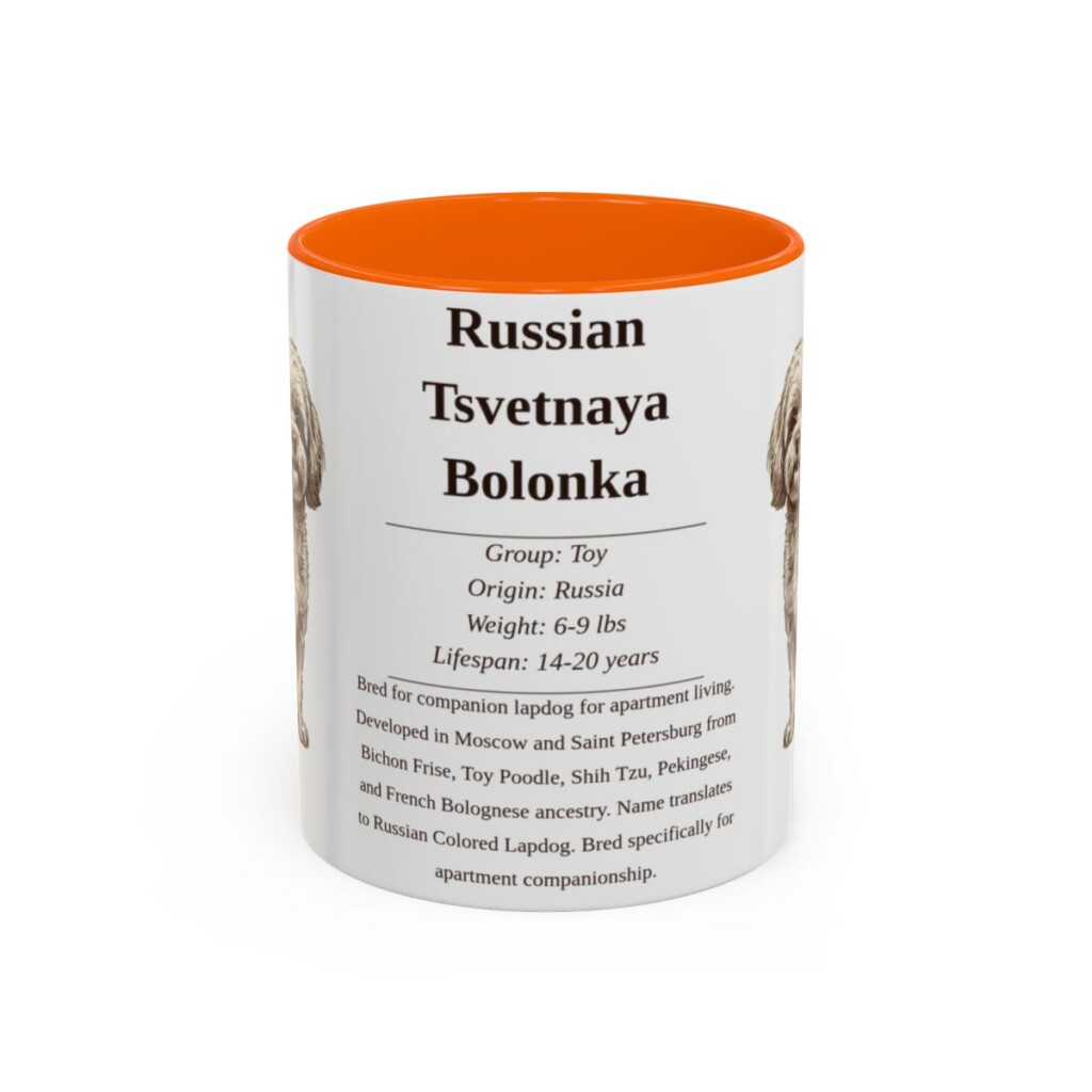 11oz-russian-tsvetnaya-bolonka-mug-writeup-orange 11oz Russian Tsvetnaya Bolonka Mug, Orange, front view