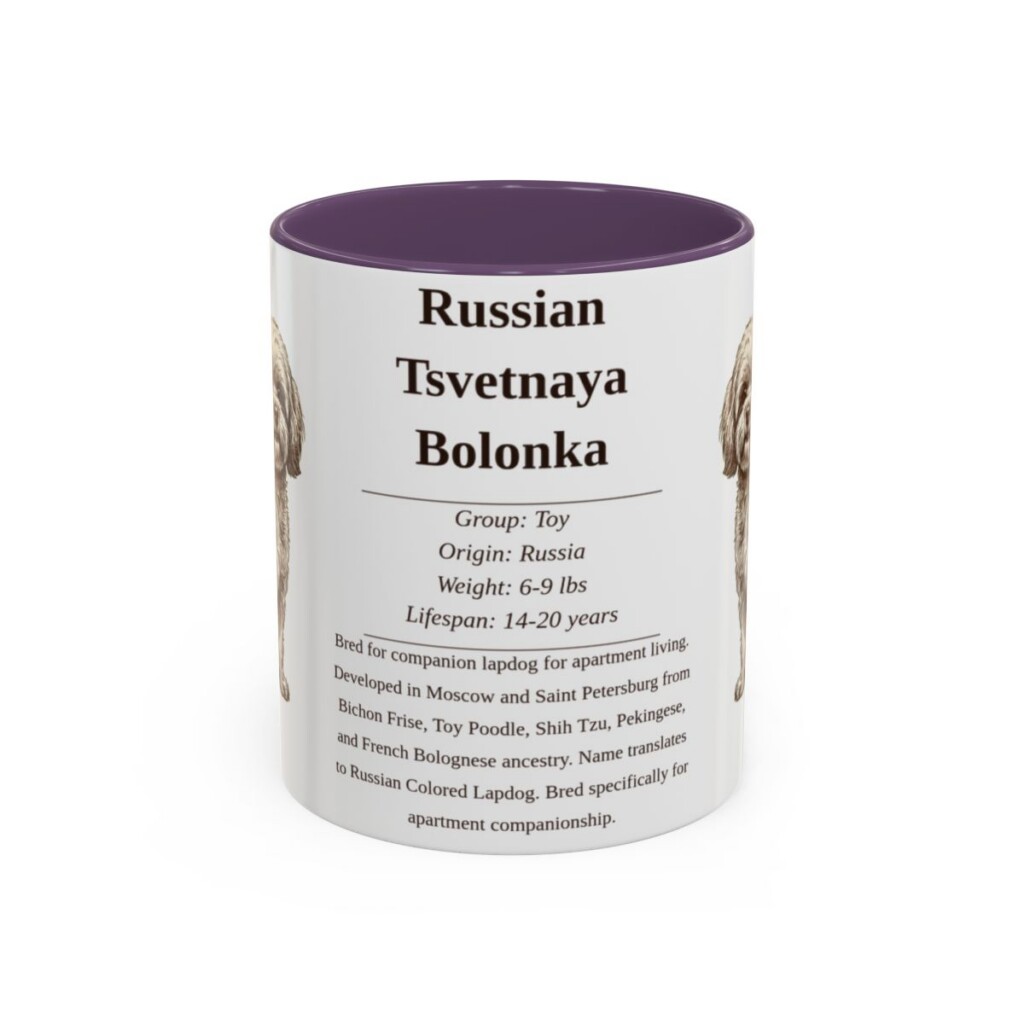 11oz-russian-tsvetnaya-bolonka-mug-writeup-purple 11oz Russian Tsvetnaya Bolonka Mug, Purple, front view