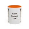 11oz Saint Bernard Dog Dad Mug, Orange, front view