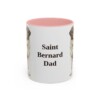 11oz Saint Bernard Dog Dad Mug, Pink, front view