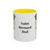 11oz Saint Bernard Dog Dad Mug, Yellow, front view