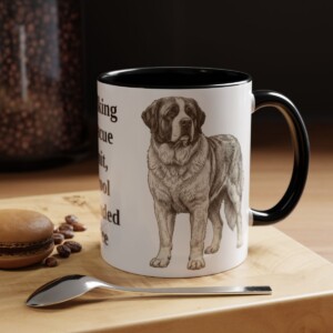 11oz Funny Saint Bernard Mug, Black, lifestyle photo
