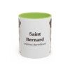 11oz Saint Bernard Latin Mug, Light Green, front view