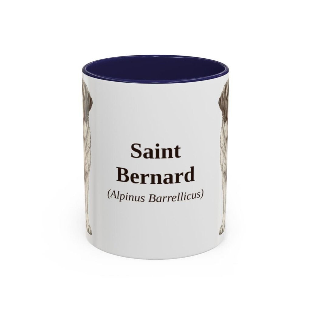 11oz Saint Bernard Latin Mug, Navy, front view