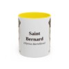 11oz Saint Bernard Latin Mug, Yellow, front view