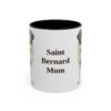 11oz Saint Bernard Dog Mom Mug, Black, front view