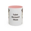 11oz Saint Bernard Dog Mom Mug, Pink, front view