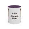 11oz Saint Bernard Dog Mom Mug, Purple, front view