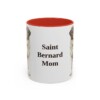 11oz Saint Bernard Dog Mom Mug, Red, front view