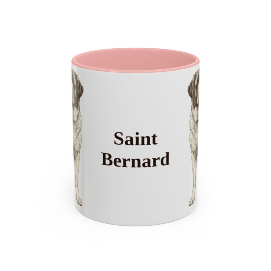 11oz Saint Bernard Mug, Pink, front view