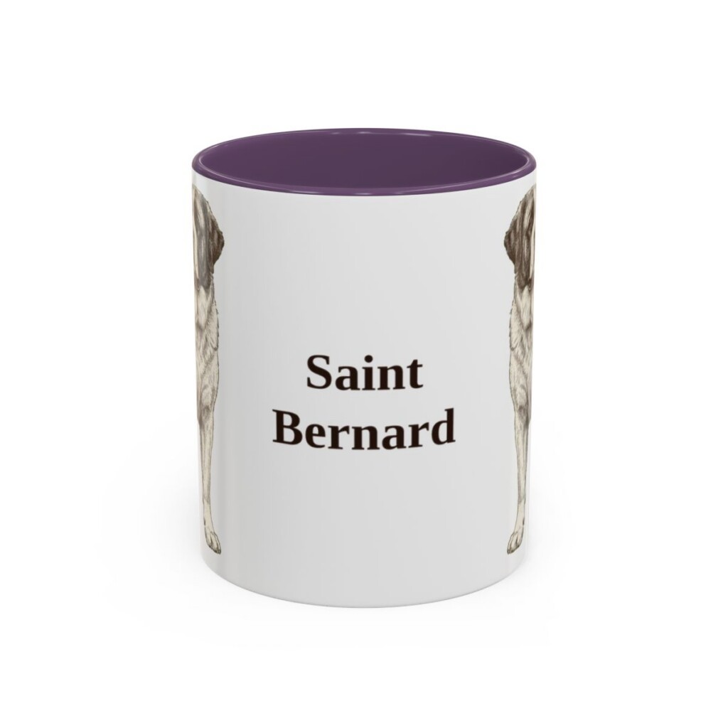 11oz Saint Bernard Mug, Purple, front view