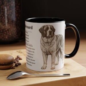 11oz Saint Bernard Mug, Black, lifestyle photo