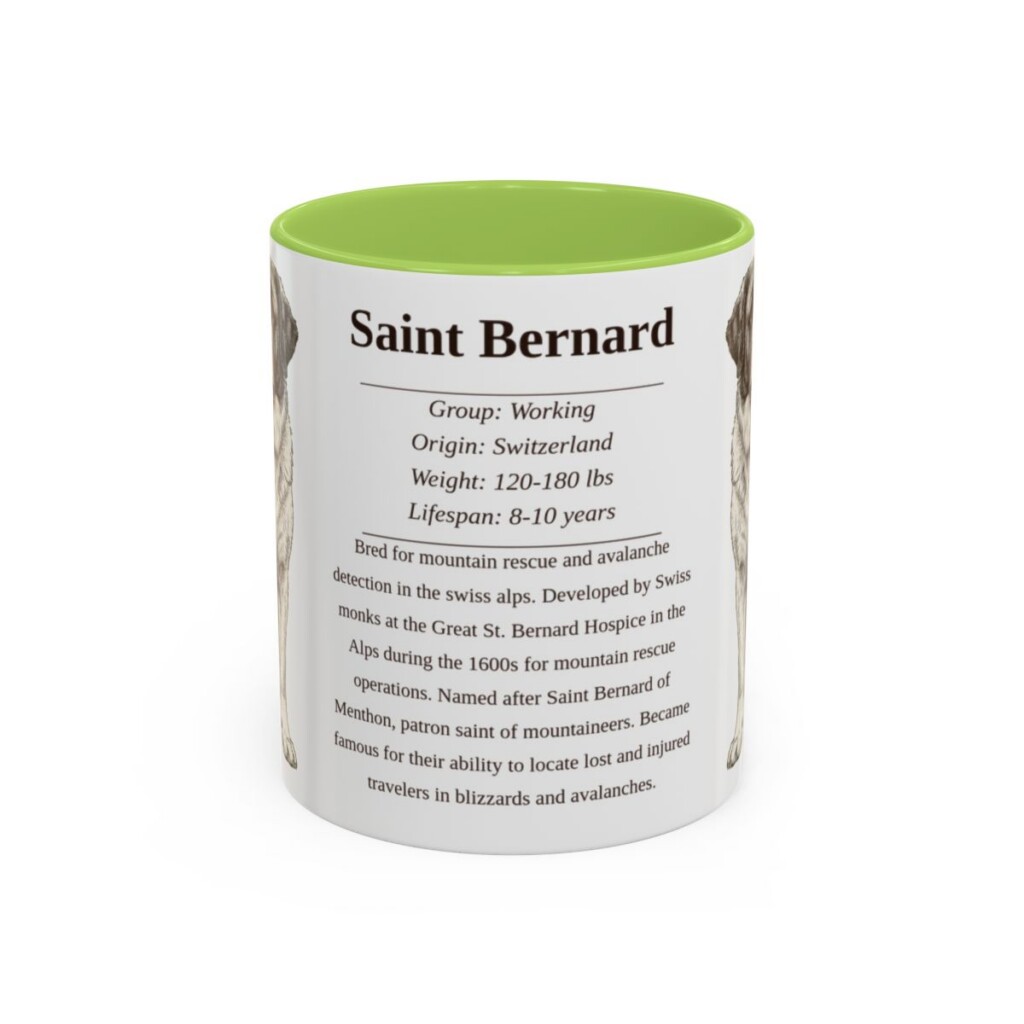 11oz-saint-bernard-mug-writeup-light-green 11oz Saint Bernard Mug, Light Green, front view