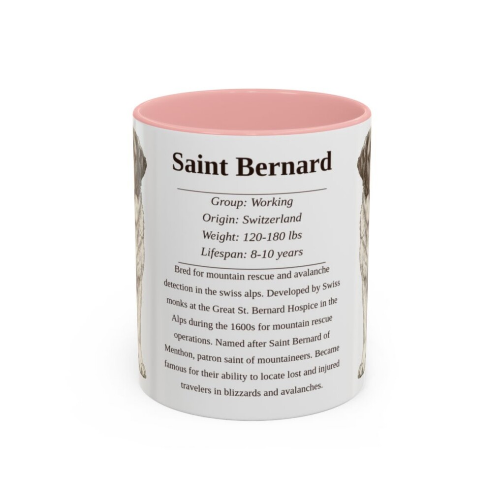 11oz-saint-bernard-mug-writeup-pink 11oz Saint Bernard Mug, Pink, front view