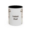 11oz Saluki Dog Dad Mug, Black, front view