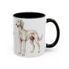 11oz Saluki Dog Dad Mug, Black, right side view