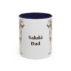 11oz Saluki Dog Dad Mug, Navy, front view