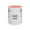 11oz Saluki Dog Dad Mug, Pink, front view