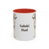 11oz Saluki Dog Dad Mug, Red, front view