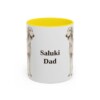 11oz Saluki Dog Dad Mug, Yellow, front view