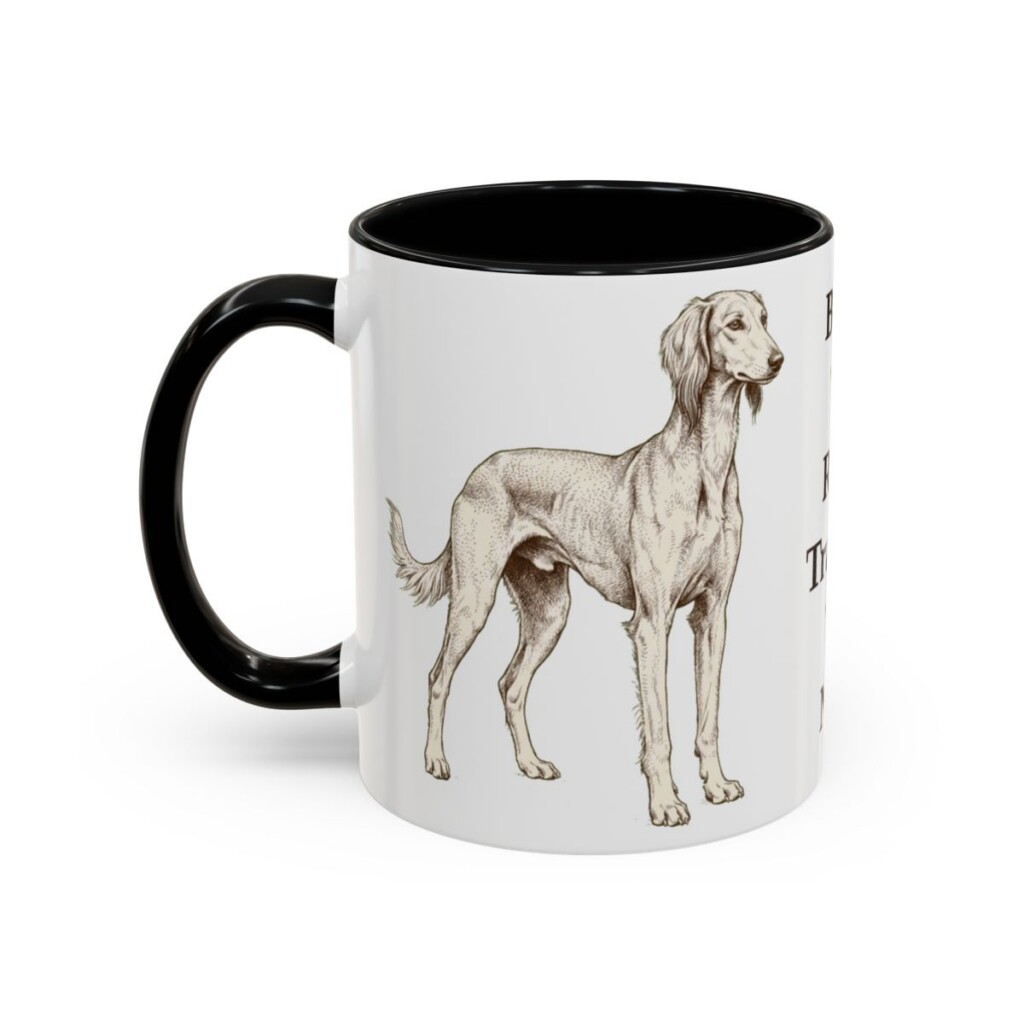 11oz Funny Saluki Mug, Black, left side view