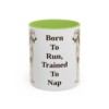 11oz Funny Saluki Mug, Light Green, front view