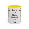11oz Funny Saluki Mug, Yellow, front view