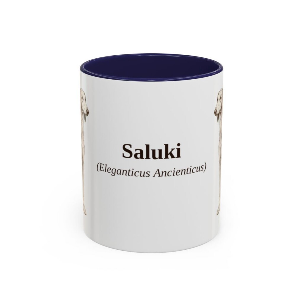 11oz Saluki Latin Mug, Navy, front view