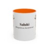 11oz Saluki Latin Mug, Orange, front view