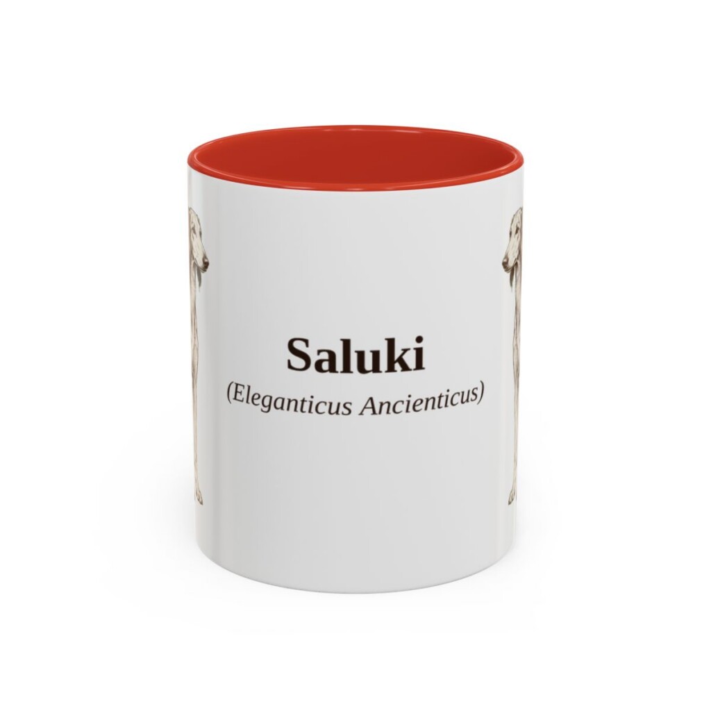 11oz Saluki Latin Mug, Red, front view