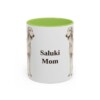 11oz Saluki Dog Mom Mug, Light Green, front view