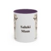 11oz Saluki Dog Mom Mug, Purple, front view