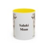 11oz Saluki Dog Mom Mug, Yellow, front view