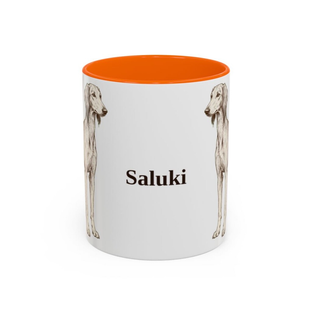 11oz Saluki Mug, Orange, front view