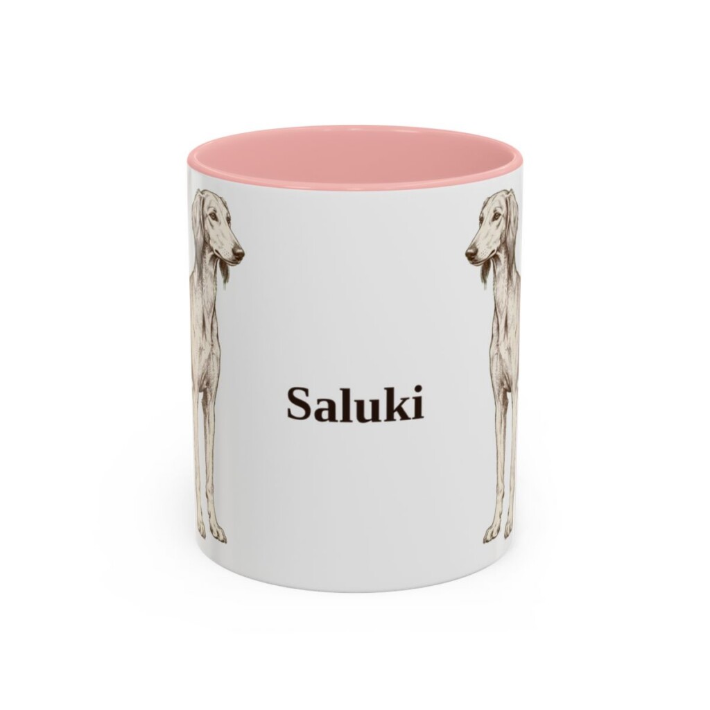 11oz Saluki Mug, Pink, front view