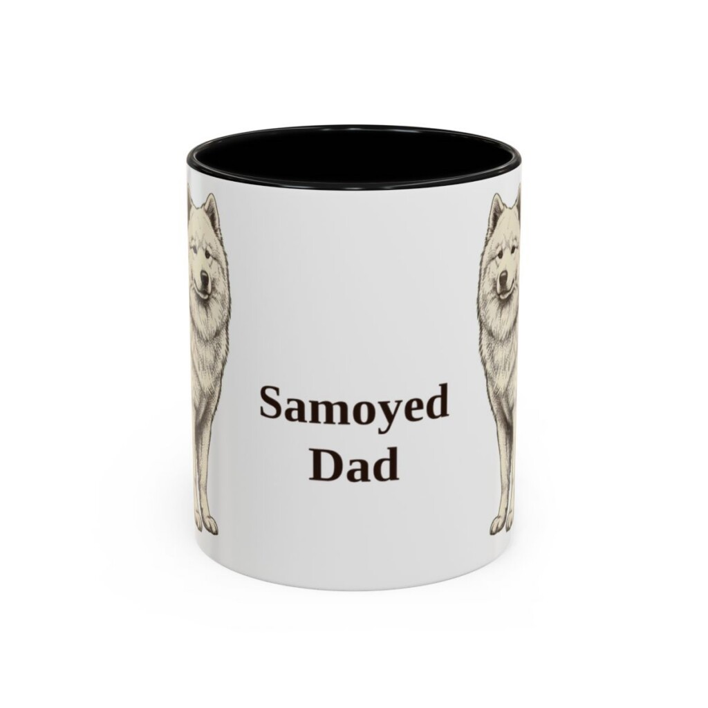 11oz-samoyed-mug-dad-black-front 11oz Samoyed Dog Dad Mug, Black, front view