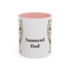 11oz-samoyed-mug-dad-pink 11oz Samoyed Dog Dad Mug, Pink, front view