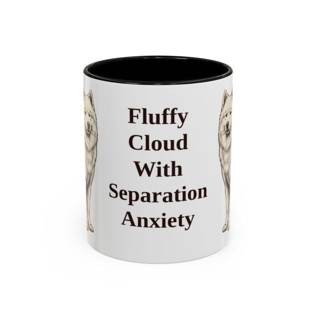 11oz Funny Samoyed Mug, Black, front view