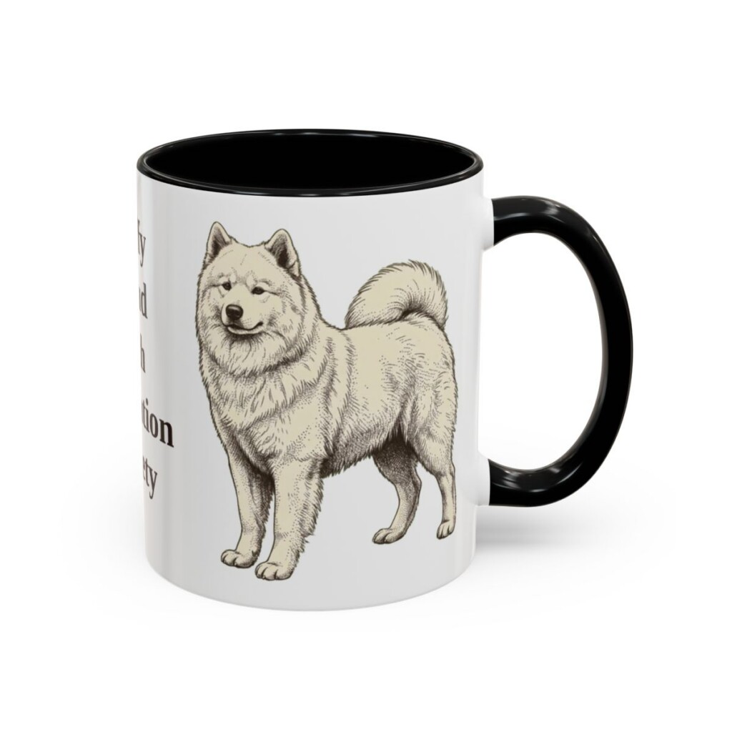 11oz Funny Samoyed Mug, Black, right side view