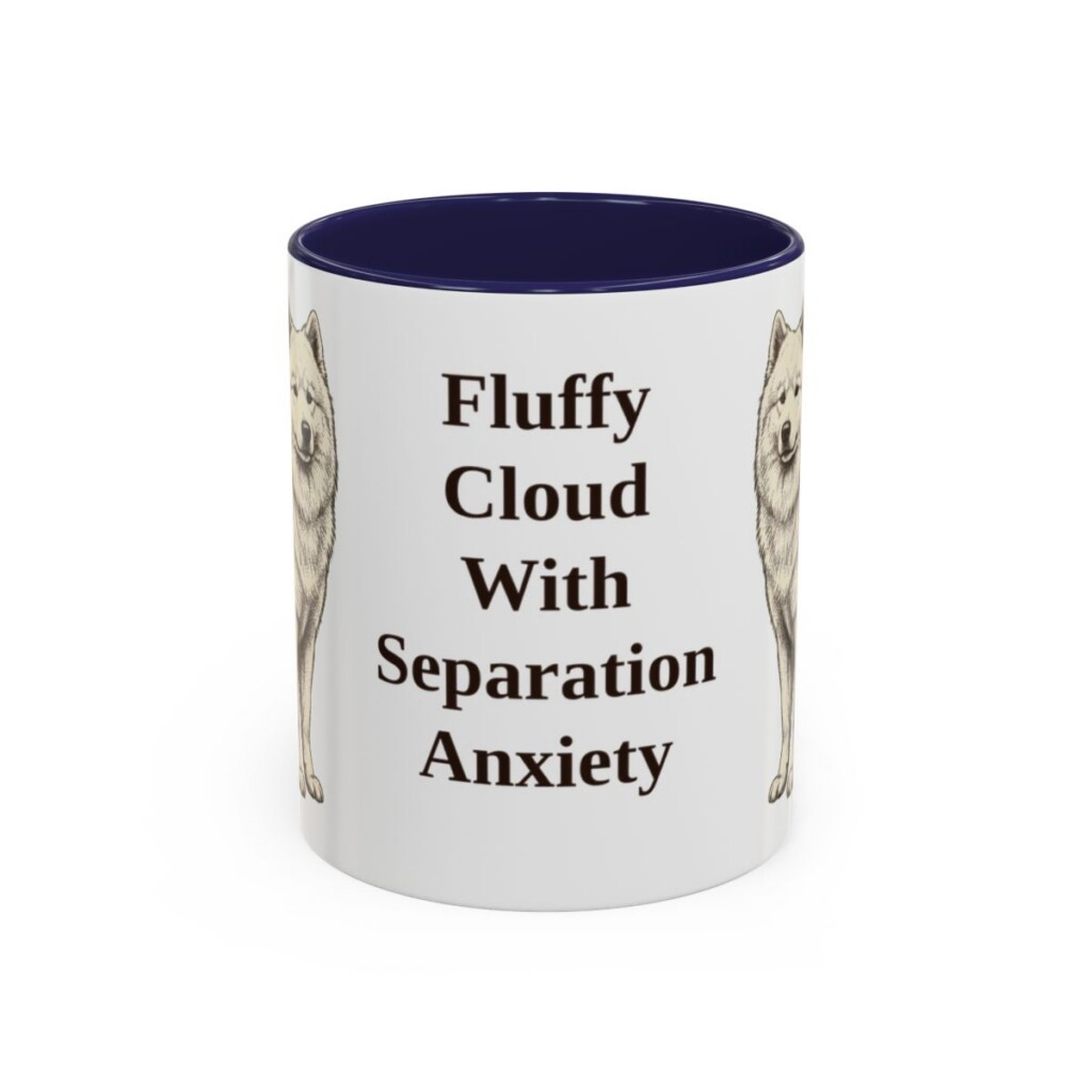 11oz Funny Samoyed Mug, Navy, front view