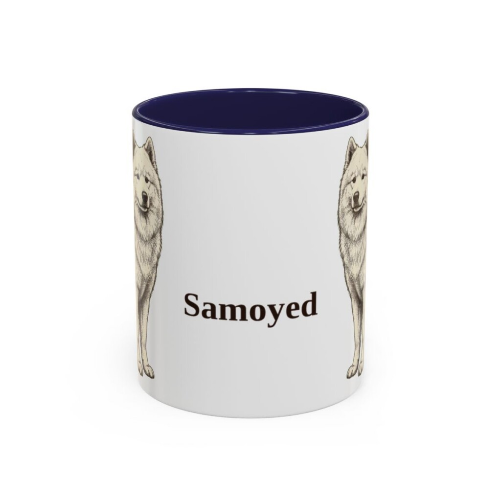 11oz Samoyed Mug, Navy, front view