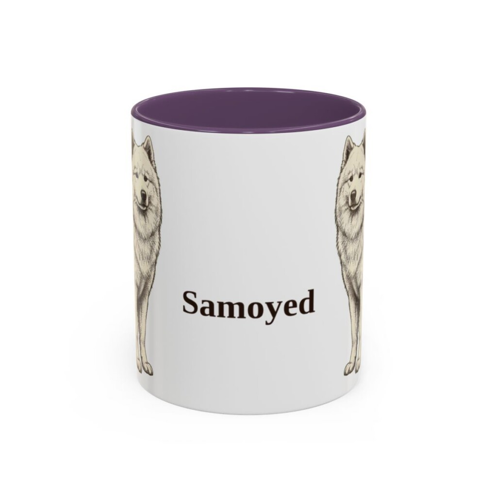 11oz Samoyed Mug, Purple, front view