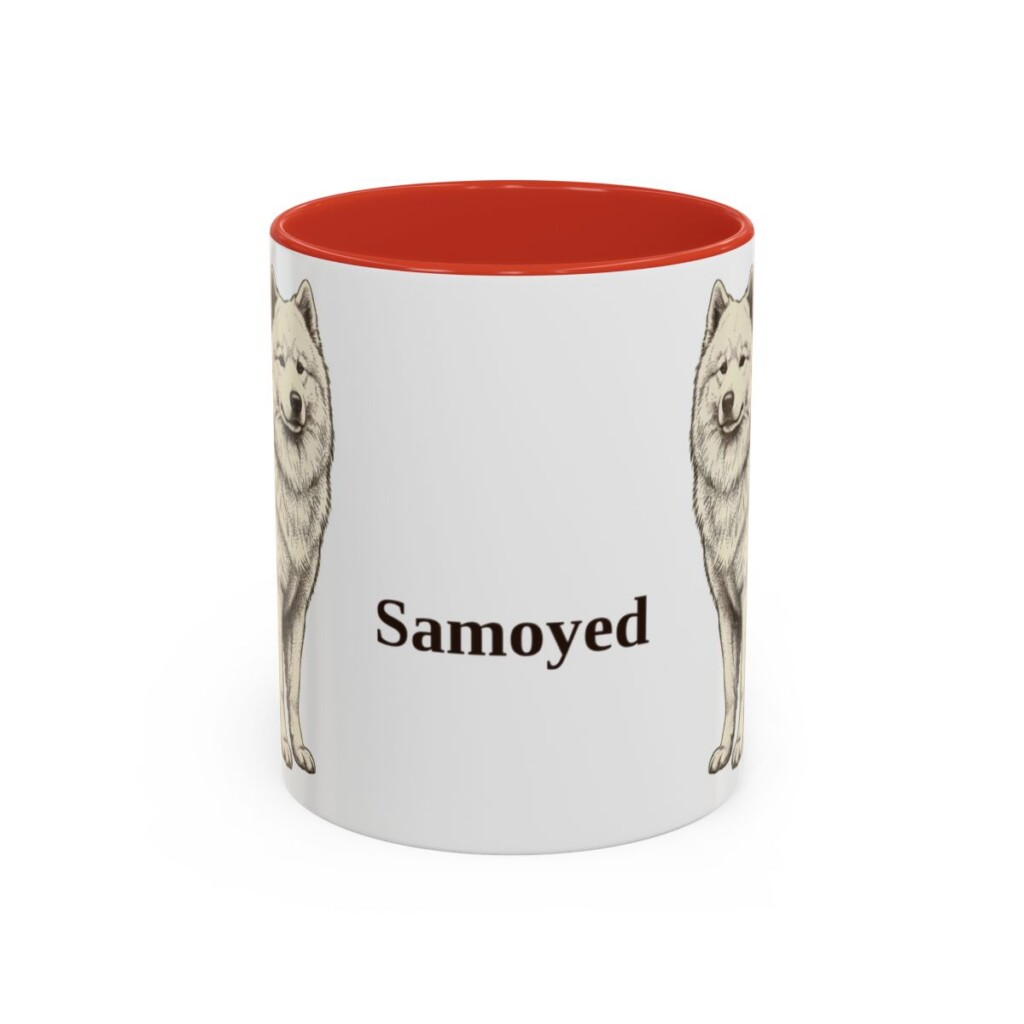 11oz Samoyed Mug, Red, front view