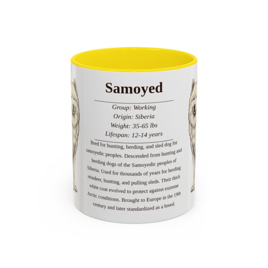 11oz samoyed mug, Yellow