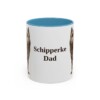 11oz Schipperke Dog Dad Mug, Light Blue, front view