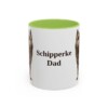 11oz Schipperke Dog Dad Mug, Light Green, front view