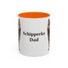 11oz Schipperke Dog Dad Mug, Orange, front view